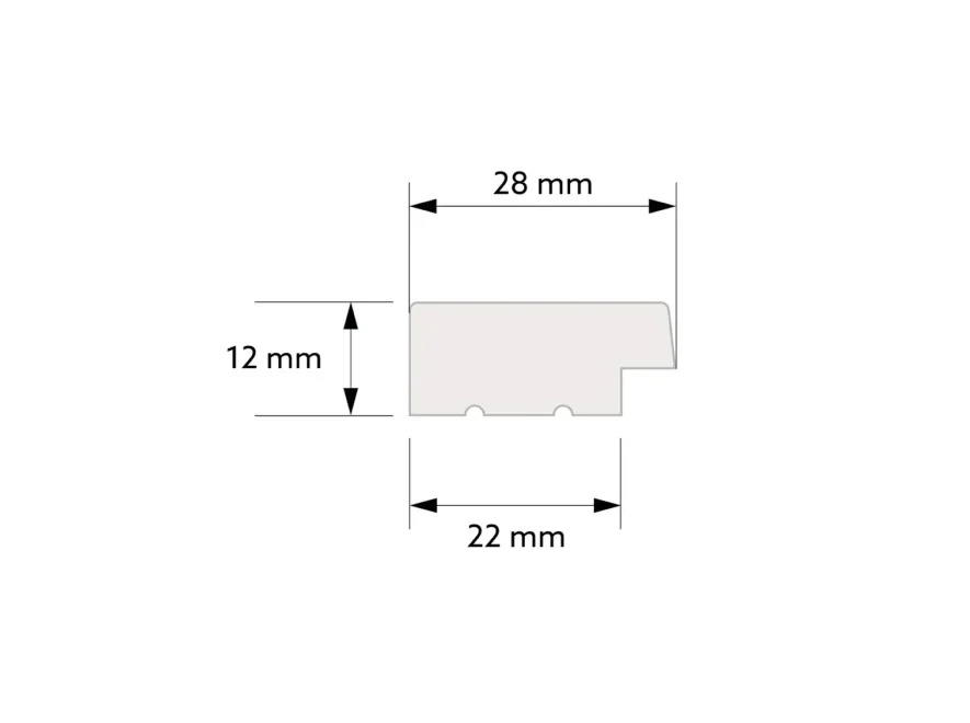 Linker uiteinde van witte lamel L0201L