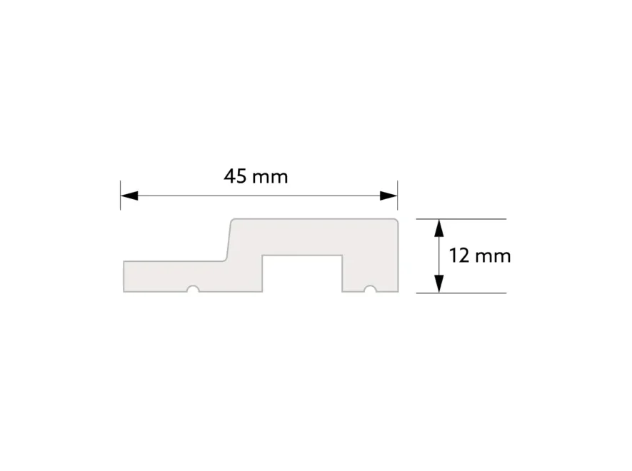 Rechter uiteinde van witte lamel L0201R