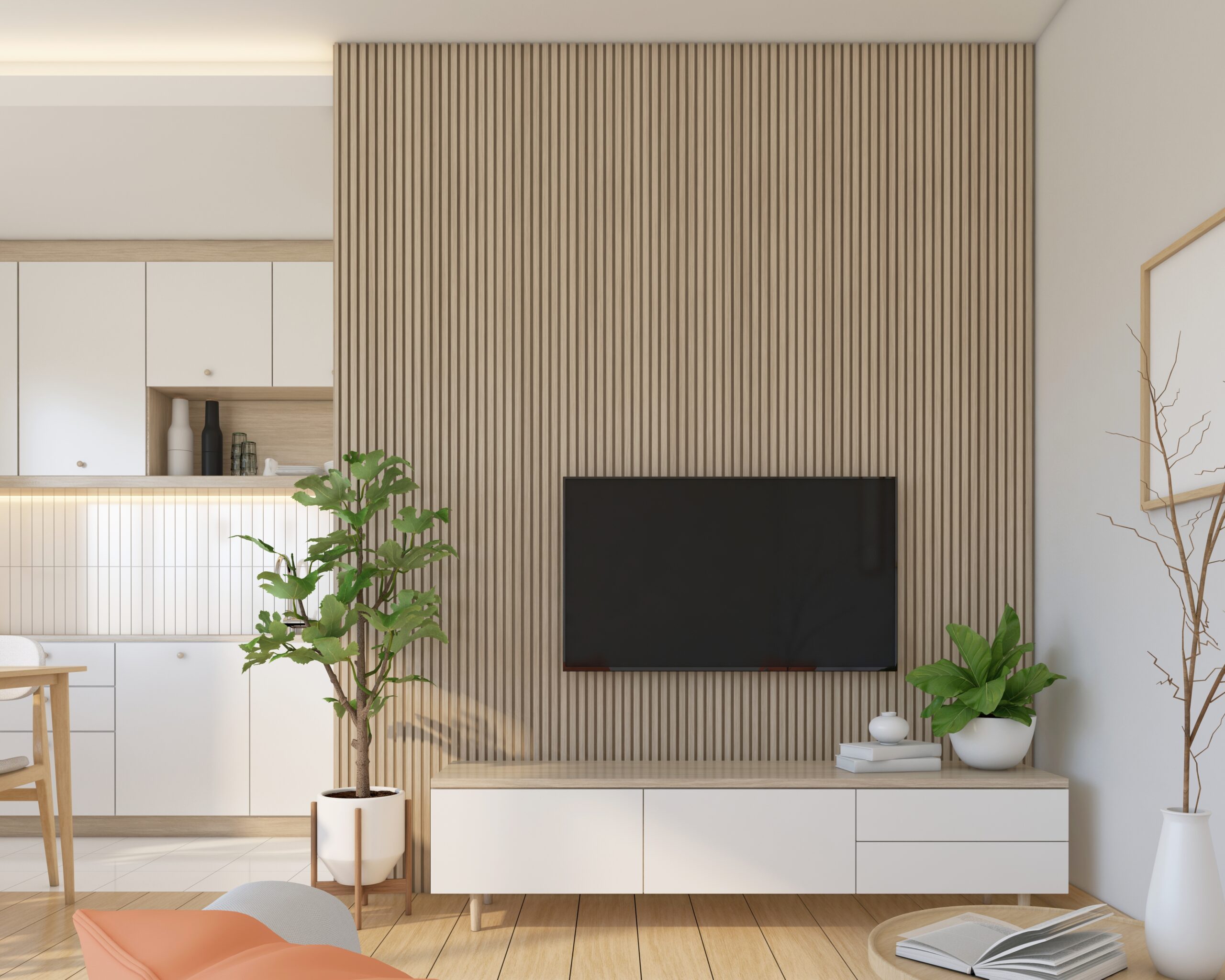 Modern,Japan,Style,Living,Room,Decorated,With,Minimalist,Tv,Cabinet