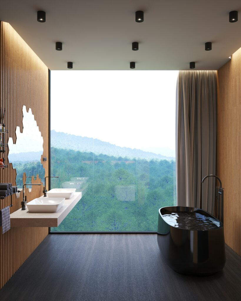 lamele w łazience — drewniane lamele łazienka w nowoczesnym stylu, Dąb Naturalny L0105 Mardom Decor 